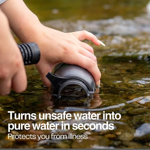 Water-to-Go Water Filter Bottle for International Travel -One Liter Filtered Water Bottle for Portable Purification - Eco-Friendly Bioplastic, New Leak-Proof Lid, Filters Viruses