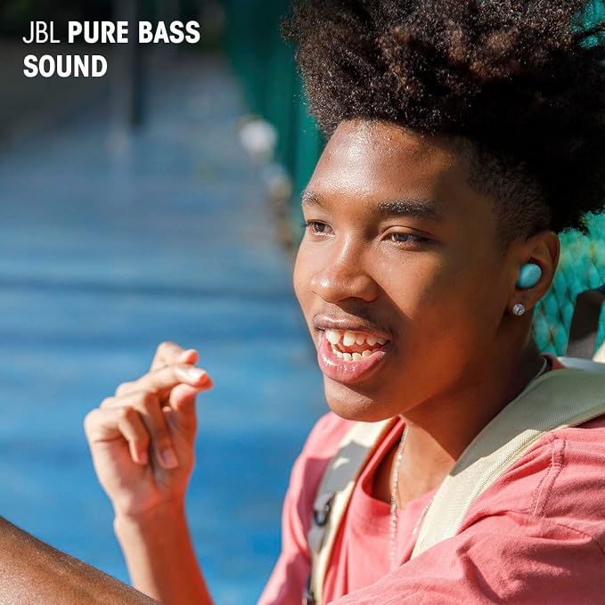 JBL Vibe Buds 2 - True Wireless Noise Cancelling Earbuds with JBL Pure Bass Sound & Smart Ambient Technology, 4mics for Crisp, Clear Calls, up to 40Hrs of Playback, IP54 Dust & Water Resistant (Pink)