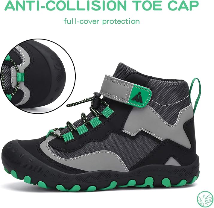 Mishansha Kids Water Resistant Hiking Boots, Boys Girls Anti Collision Anti-Skid Athletic Outdoor Adventure Trekking Shoes