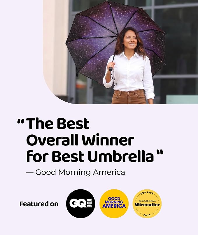 Repel Windproof Travel Umbrella - Compact & Withstands Winds up to 100MPH , Strongest Premium Auto Folding Umbrella for Rain and Sun - Durable, Light & Portable for Women & Men , Fits Backpack & Cars