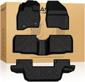 LASFIT Floor Mats for Ford Explorer 2015-2019 7 Seater All Weather TPE Car Liners Custom Fit for Front, Rear and 3rd Row, Black 4pcs