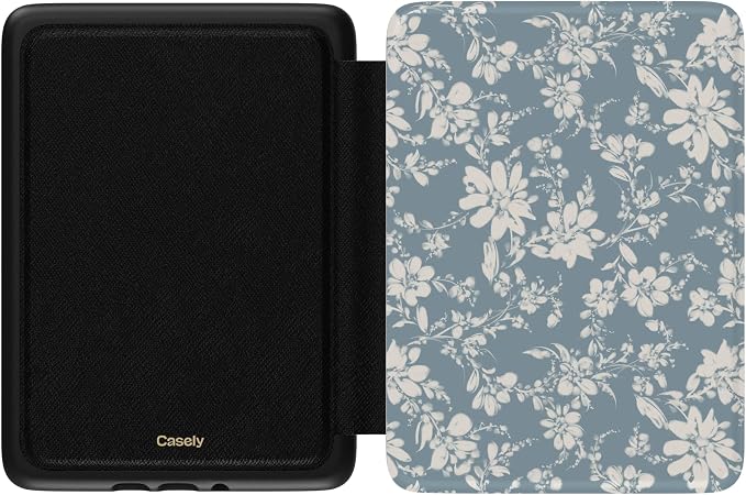 Casely Kindle Case | Afternoon Tea | Blue Floral | Compatible with 7” Kindle Colorsoft and 7” Kindle Paperwhite (12th Gen)
