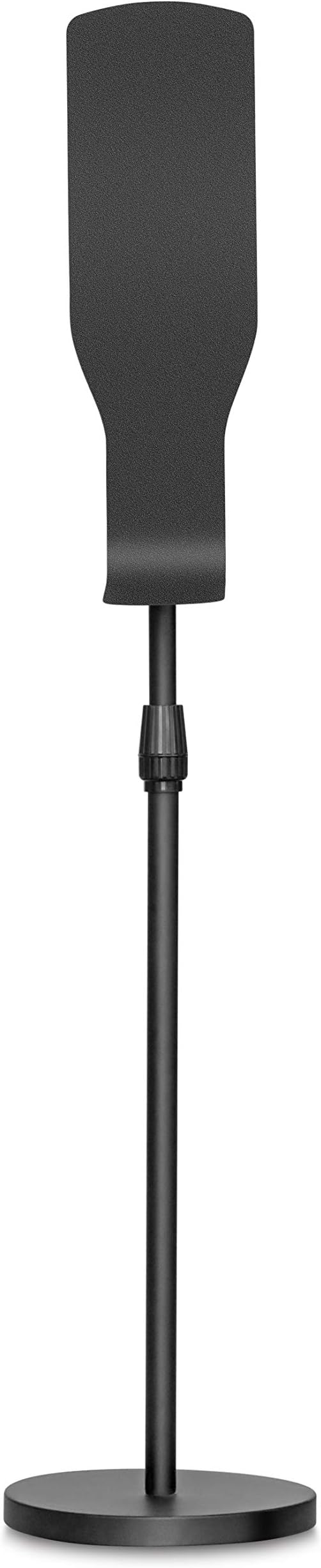 New Star Foodservice Freestanding Adjustable Floor Stand for Hand Sanitizer Dispenser, Drip Tray, Weighted Round Base, Customizable, Black
