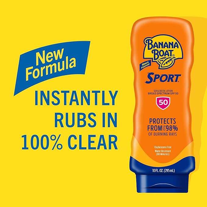 Banana Boat Sport Sunscreen Lotion, SPF 50, 10 Oz Each, Twin Pack