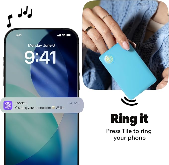 Tile by Life360 Slim - Wallet Finder, Bluetooth Tracker and Item Locator for Luggage Tags, Passports and More. Both iOS and Android Compatible. Phone Finder. 1-Pack (Aqua Lemon)