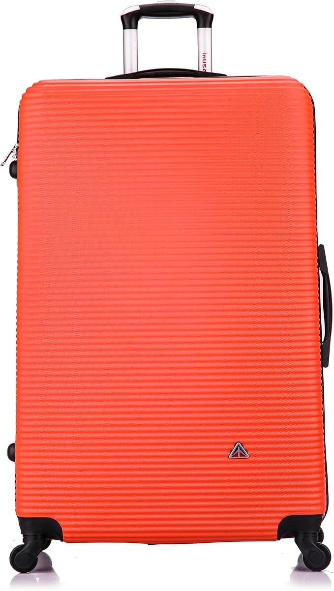 InUSA ROYAL Hardside Spinner Luggage with Ergonomic Handles | Spacious Travel Suitcase with Four Spinner Wheels and Studs | 32 Inch Extra Large Spinner Luggage | Orange