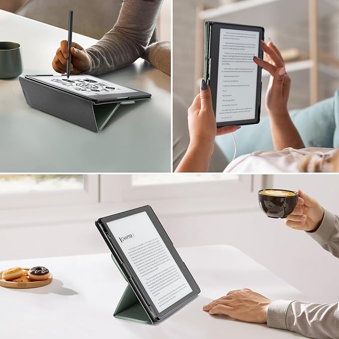CoBak Stand Case for Kindle Scribe - Premium Folio Leather Cover with Pen Holder, Auto Sleep/Wake - Compatible with 10.2 Inch Kindle Scribe (2022/2024 Release) | Premium