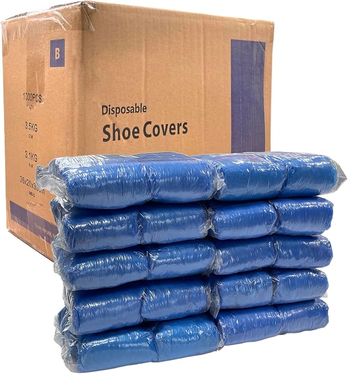 QIANSOU 1000 PCS Bulk Shoe Covers Disposable Durable Waterproof Boot Covers