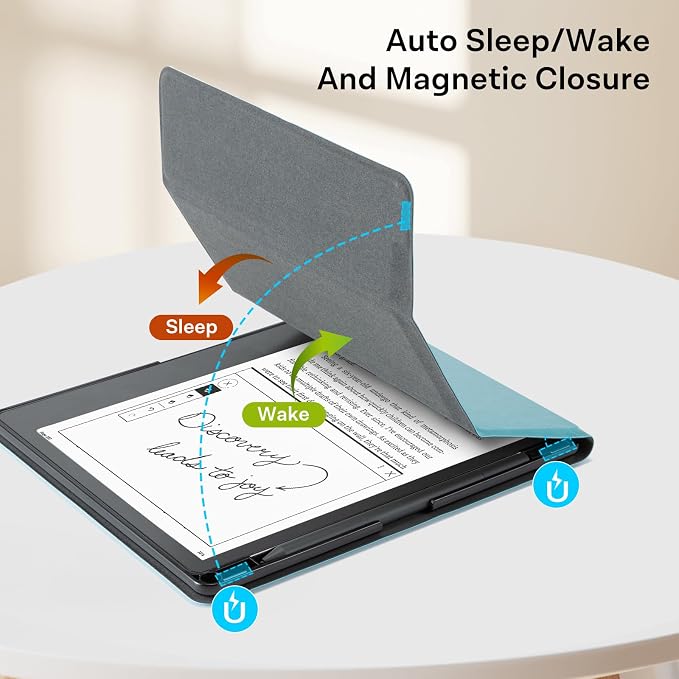 CoBak Case for Tablet Reader - All New PU Leather Cover with Auto Sleep Wake Feature for Tablet Reader 10.2" 2022 & 2024 Released with Pen Holder (not Compatible with Remarkable),Mint Green