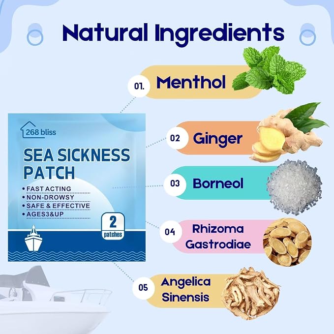 268 Bliss Motion Sickness Patches 28pcs and Sea Sickness Patches 28pcs