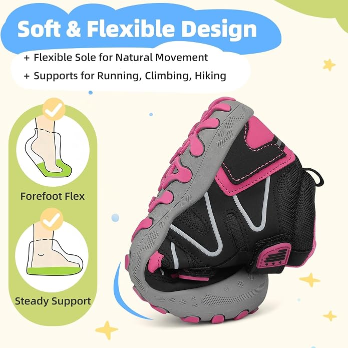 Mishansha Kids Water Resistant Hiking Boots, Boys Girls Anti Collision Anti-Skid Athletic Outdoor Adventure Trekking Shoes