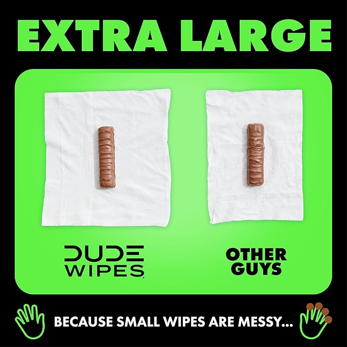 DUDE Wipes Herbal Relief Flushable Wipes - Extra-Large Adult Wet Wipes - 12 Pack (144 Count) - Infused with Soothing Witch Hazel, Geranium Essential Oils, Vitamin E, and Aloe - Septic and Sewer Safe