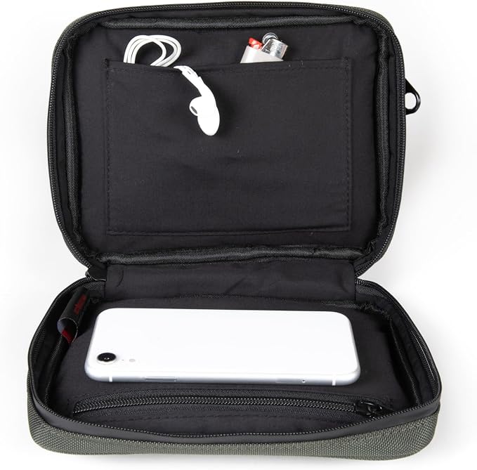 DIME BAGS Lockable Odor Sealing Padded Pouch, 3-Digit Combo Lock & Hidden Storage Pocket, Carbon Lined Scent Protection Boss