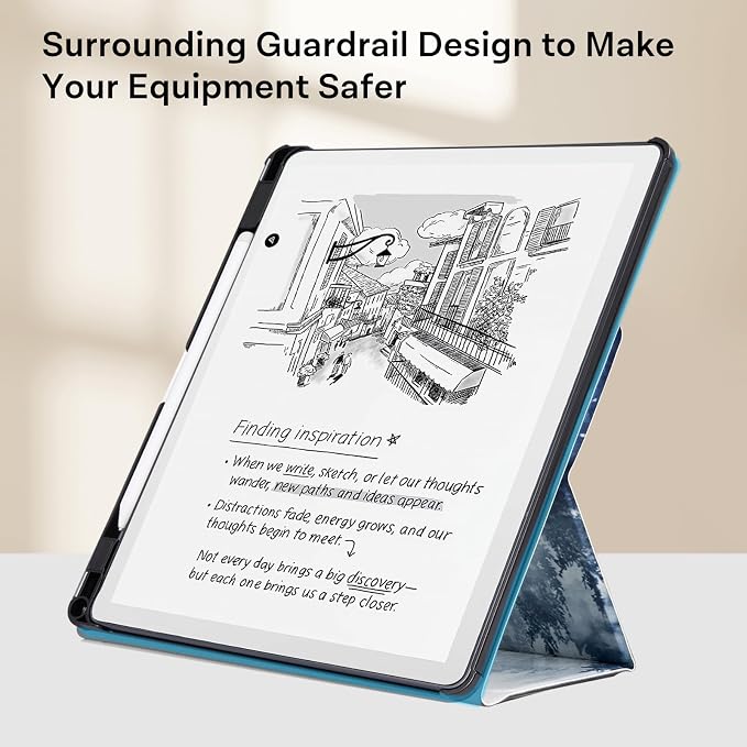 CoBak Case for 11" Kindle Scribe 3rd Generation 2025, Kindle Scribe Colorsoft with Two Viewing Angles - All New PU Leather Cover with Auto Sleep Wake, Pen Holder. Forest