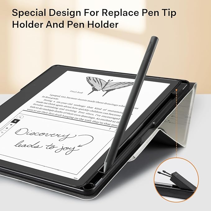 CoBak Stand Case for Kindle Scribe - Premium Folio Leather Cover with Pen Holder, Auto Sleep/Wake - Compatible with 10.2 Inch Kindle Scribe (2022/2024 Release)