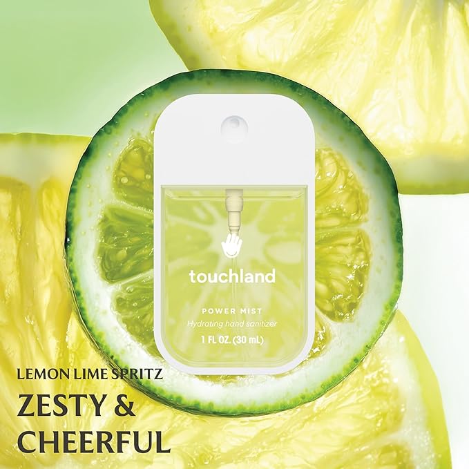 Touchland Hydrating Hand Sanitizer Spray – Fresh Trio Set (Frosted Mint, Citrus Grove, Lemon Lime) – 3 x 1 FL OZ Travel Size Mists
