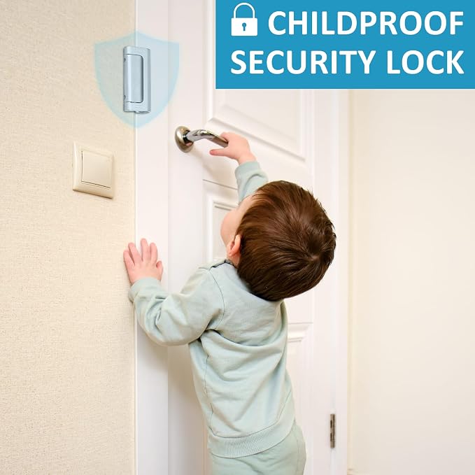 6 Pieces Home Security Door Reinforcement Lock, Door Locks for Kids Safety Front Door, Child Proof Door Lock Latch from Inside, Withstand 800lbs of Force Prevent Unauthorized Entry, Silver