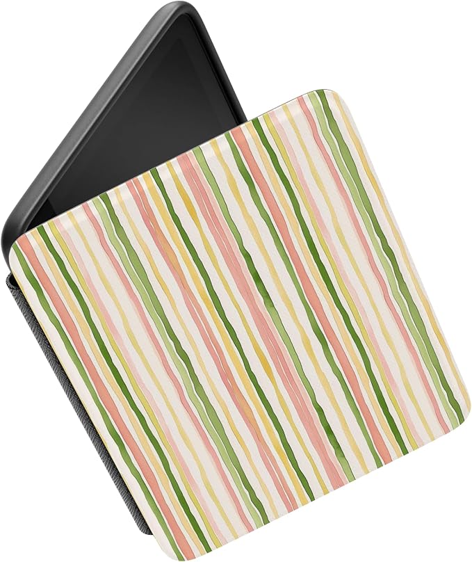 Casely Kindle Case | Sweet Stripes | Rainbow Pastel | Compatible with 7” Kindle Colorsoft and 7” Kindle Paperwhite (12th Gen 2024 Models)