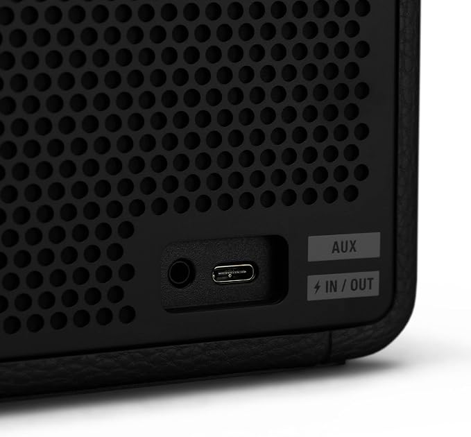 Marshall Middleton Portable Bluetooth Speaker - Rugged Waterproof/Dust-proof Design | Loud Stereo Sound, Deep Bass | Compact and Wireless for Travel and Outdoors - Black and Brass