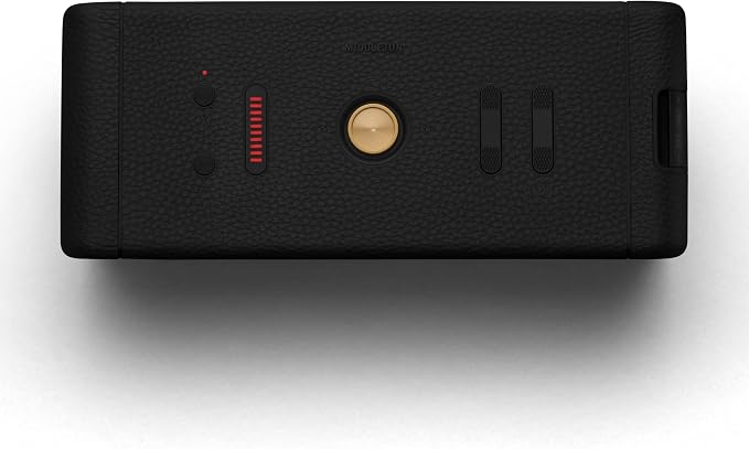 Marshall Middleton Portable Bluetooth Speaker - Rugged Waterproof/Dust-proof Design | Loud Stereo Sound, Deep Bass | Compact and Wireless for Travel and Outdoors - Black and Brass