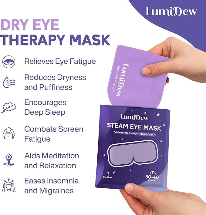 Steam Eye Mask, Self Heating Heated Eye Mask for Sleep, Warm Compress for Eyes, Moist Heat for Dry Eye Relief, Stye Eye Treatment, Spa, Travel Essentials, Variety 30 Pack