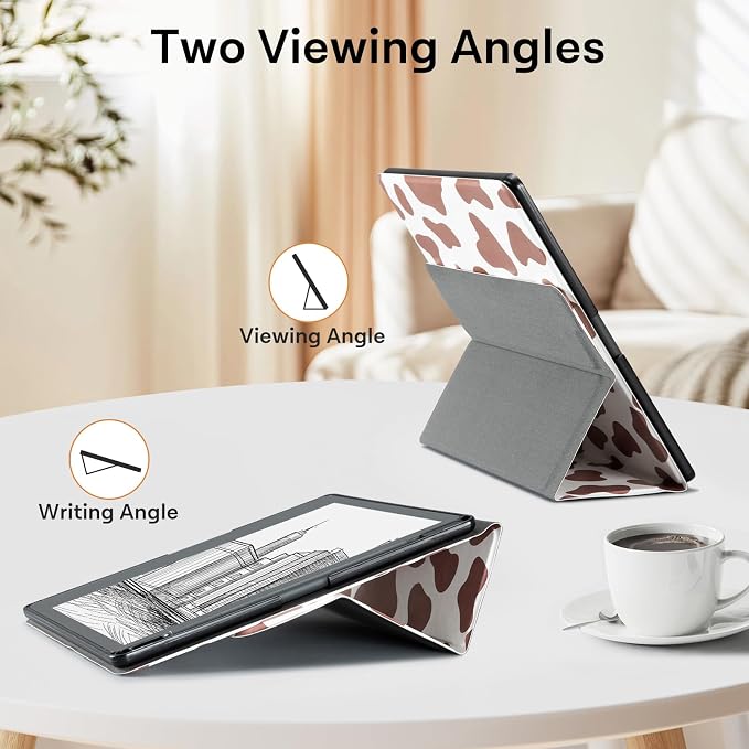 CoBak Stand Case for Kindle Scribe - Premium Folio Leather Cover with Pen Holder, Auto Sleep/Wake - Compatible with 10.2 Inch Kindle Scribe (2022/2024 Release)