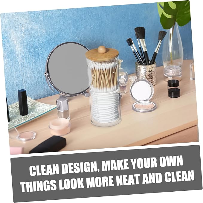 Cotton Puff Organizer Lid Portable Cotton Pads Storage Box for Makeup Removal and Swabs Stackable Clean Design for Bathroom and Vanity Use