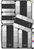 6 Set Compression Packing Cubes for Travel Essentials,Compressible Expandable Packing Cubes for Suitcase,OlarHike Luggage Garment Bags for Travel,Handy Helper for Organizing Clothes(Black)