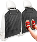 Owleys Kick Mat Back Seat Protector - Car Back Seat Cover for Kids Feet - Waterproof & Sturdy Protector for Upholstery from Dirt, Mud, Scratches and Stain (Black 2 pcs)