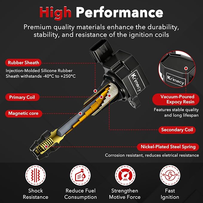 UF349 Ignition Coil Packs and Iridium Spark Plugs Fit for Nissan Altima Maxima Pathfinder Murano Quest Frontier XTERRA NV1500 NV2500 NV3500/ Infiniti QX4 l35 / Suzuki Equator V6