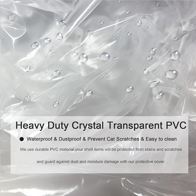 Wire Shelf Cover Waterproof Dustproof for Garage Greenhouse 48x18x72 Clear | Zipper access design easy install reinforced seams flexible fit breathable structure suitable for indoor and outdoor storage