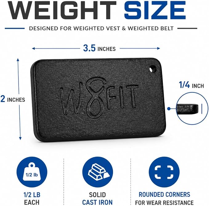 W8FIT Adjustable Weighted Belt for Women & Men, Up to 20 LBS – Rucking Belt for Walking, Hiking & Strength Training