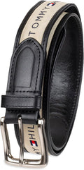 Tommy Hilfiger Men's Fabric Inlay Casual Belt With Classic Harness Buckle