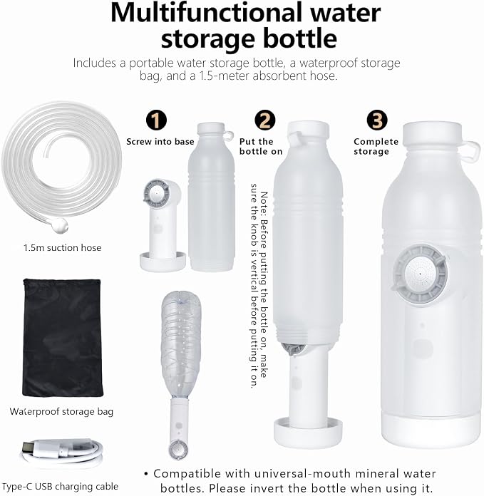 Portable Electric Bidet for Travel | Handheld Rechargeable Travel Bidet with 5 Spray Modes | Compact Personal Hygiene Solution for Camping, Hotel, Postpartum Care & Baby (White)