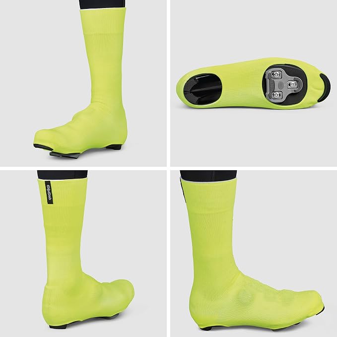 GripGrab Flandrien Waterproof Knitted Road Cycling Shoe Covers High Cut Windproof Insulating Zipperless Aero Overshoes