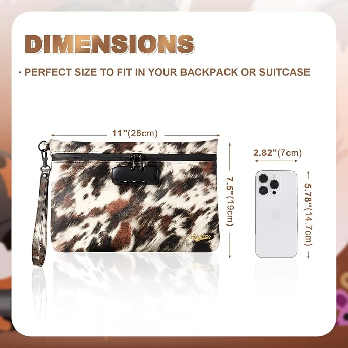 Storage Bag with Combination Lock and Accessories Carbon Lined Bag Container Travel Medicine Cosmetic Organizer Great Gifts for Women