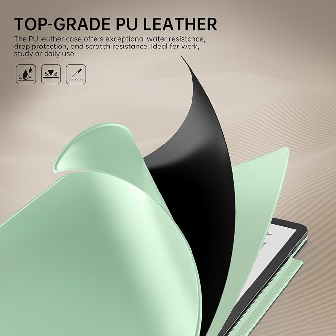 MoKo Magnetic Case for All-New 11" Kindle Scribe 2025(3rd Generation) & Kindle Scribe Colorsoft 2025(1st Generation) - Slim Folio Premium PU Leather Cover with Pen Clasp & Auto Sleep Wake, Green