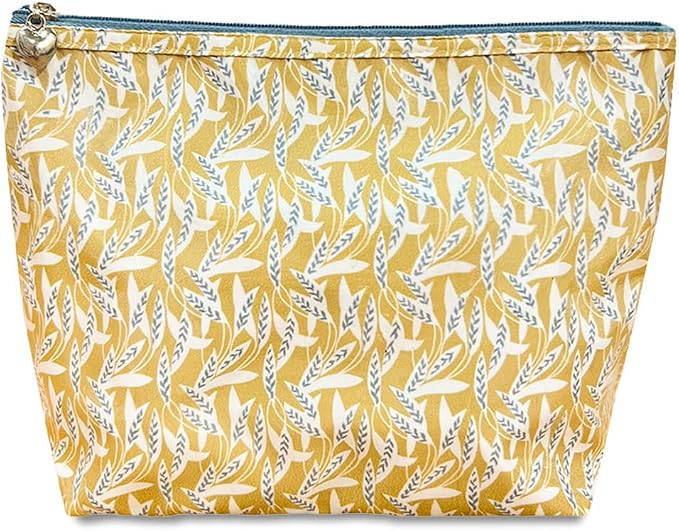 Jacaranda Living Medium Cosmetic Bag – Waterproof PVC-Lined Cosmetic & Toiletry Organizer, Zipper Pouch for Skincare, Makeup & Accessories, Leaf Dance