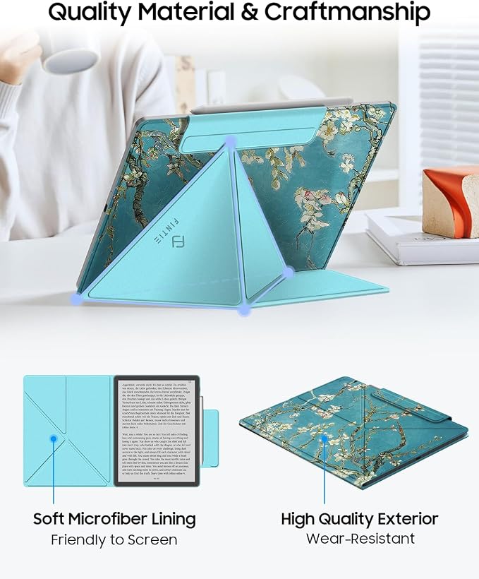 Fintie Case for 11" Kindle Scribe 2025 (3rd Gen) and Kindle Scribe Colorsoft 2025 (1st Gen), Slim Lightweight Multi-Viewing Angles Stand Detachable Magnetic Cover with Pen Buckle, Blossom
