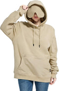 Travel Hoodie with Built-In Eye Mask for Airplane Travel Breathable Comfort Pullover Sweatshirt Multiple Pockets