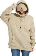Travel Hoodie with Built-In Eye Mask for Airplane Travel Breathable Comfort Pullover Sweatshirt Multiple Pockets