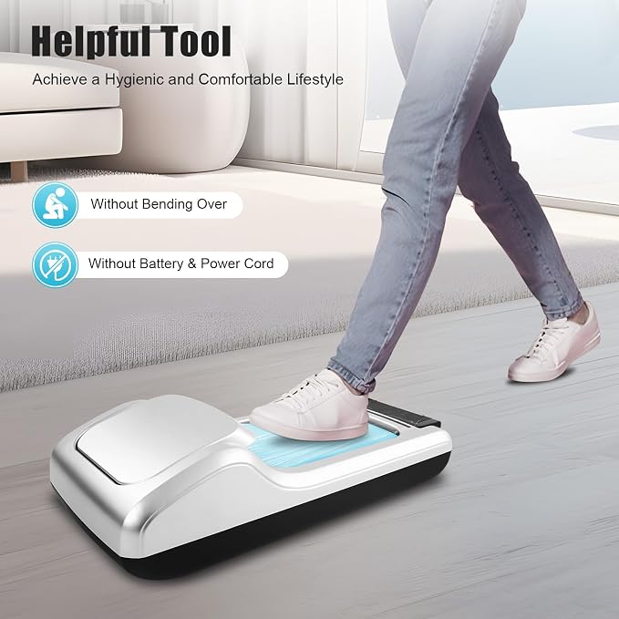 Automatic Shoe Cover Dispenser Machine With 3 Roll Shoes Membrane, Heels Covers Dispenser Machine For Home Use, Non-Slip Waterproof Shoes Cover For Indoors, Offices, Factories