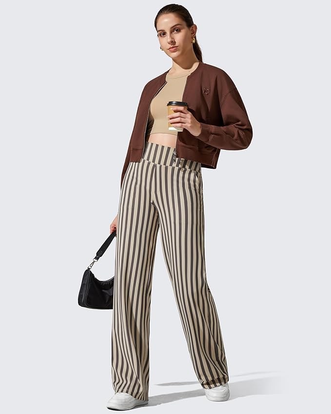 G4Free EverGoing Yoga Pants Women Wide Leg Pants with Pockets High Waist Stretch Dress Casual Sweatpants Petite/Regular/Tall