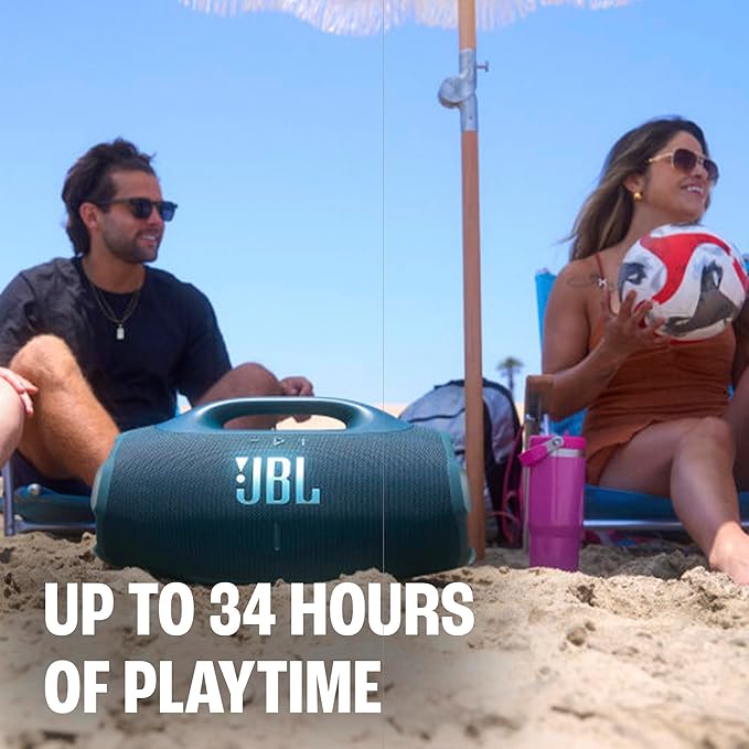 JBL Boombox 4 - Most Powerful Portable Waterproof Speaker with Massive Pro Sound, Up to 34 Hours of Playtime, & Multi-Speaker Connection by Auracast™ (Blue)