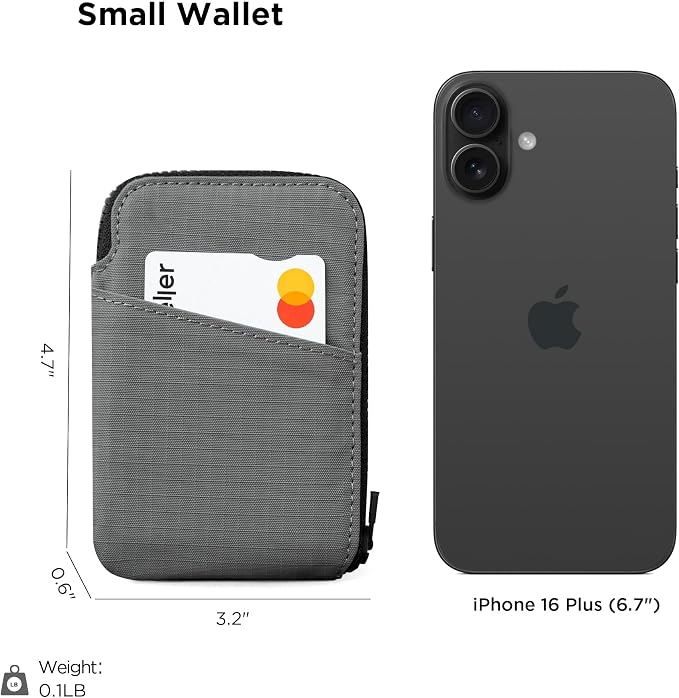 ALPAKA Zip Card Pouch - Card Wallet and Coin Pouch - Holds 12-20 Cards and Cash Holder with Grey Axoflux, RFID Blocking Weatherproof Material