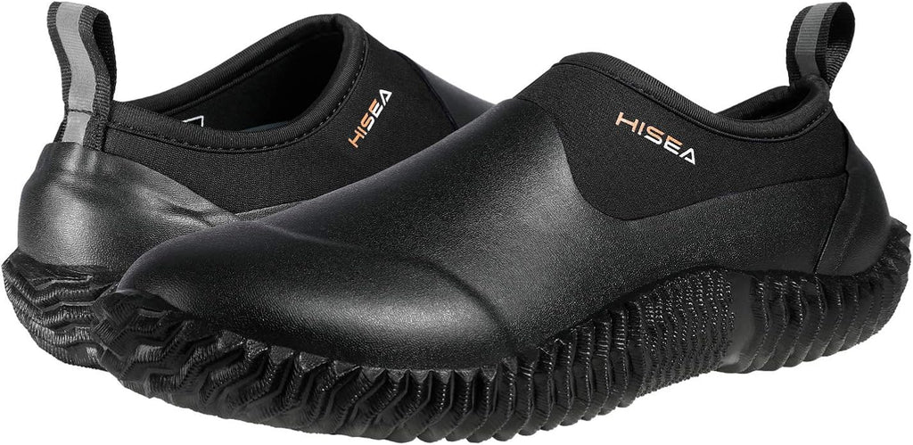 HISEA Unisex Garden Shoes, Waterproof Slip-On Rain Boots for Men and Women, Neoprene Rubber Rain Shoes Outdoor Ankle Booties for Gardening, Farming, Camping, Dog Walking, Car Wash, Lawn Care and Yard Work
