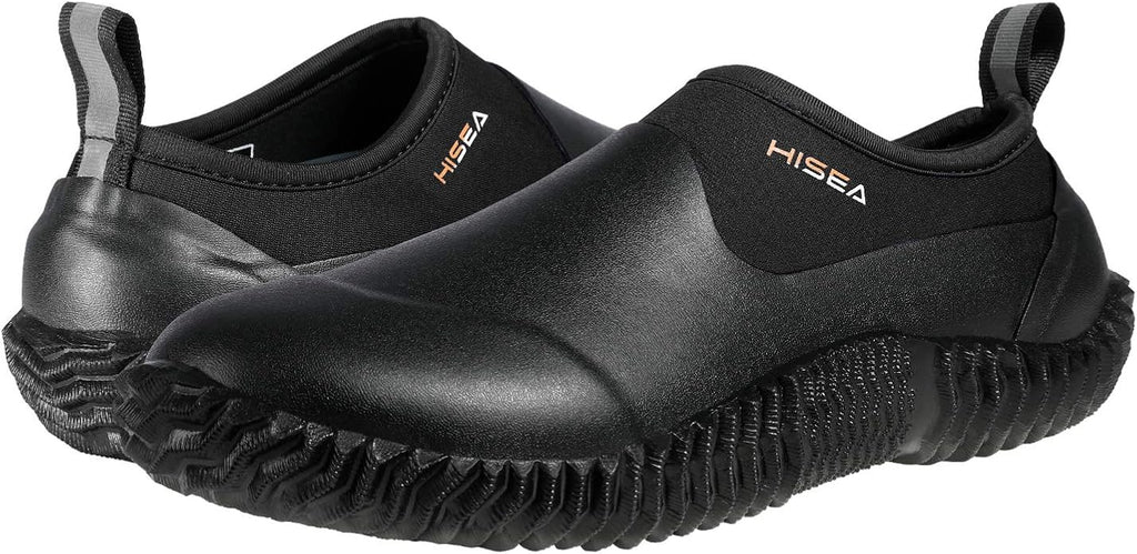 HISEA Unisex Garden Shoes, Waterproof Slip-On Rain Boots for Men and Women, Neoprene Rubber Rain Shoes Outdoor Ankle Booties for Gardening, Farming, Camping, Dog Walking, Car Wash, Lawn Care and Yard Work