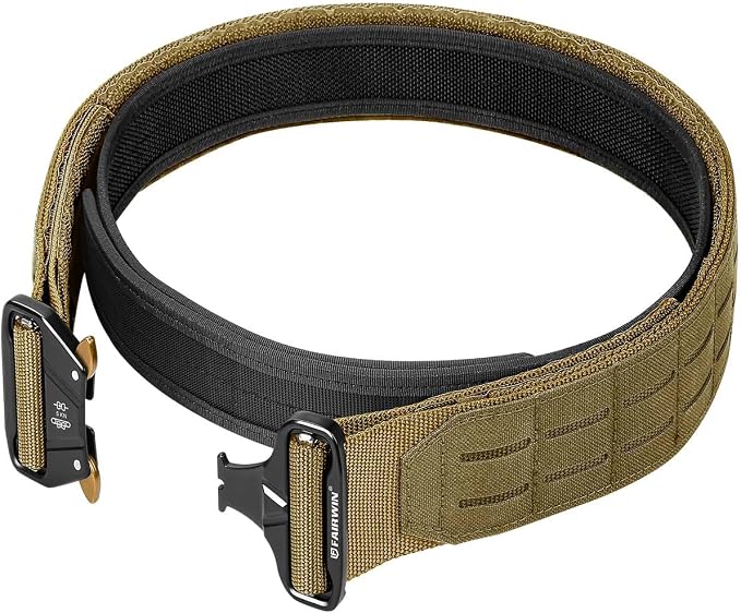 FAIRWIN Tactical Balttle Belt, 2" Molle Rigger War Combat Belt with Quick Release Buckle Law Enforcement Duty Belts for Men