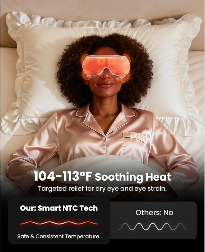 BOB AND BRAD Eye Massager with Heat FSA Eligible HSA, Birthday Gifts for Women Mom Wife Girlfriend EyeOasis 2 Eye Massager for Migraine, Heated Eye Mask for Dry Eyes Head Tension and Stress Relief