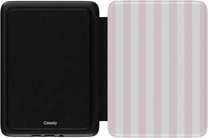 Casely Kindle Case | Sunday Best | Pink Stripes | Compatible with 7” Kindle Colorsoft and 7” Kindle Paperwhite (12th Gen 2024 Models)